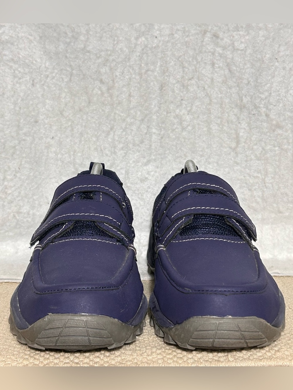 Omega Mens Blue Faux Leather Hook & Loop Strap Walking Sneakers Shoes SZ 10.5 D - Picture 3 of 11